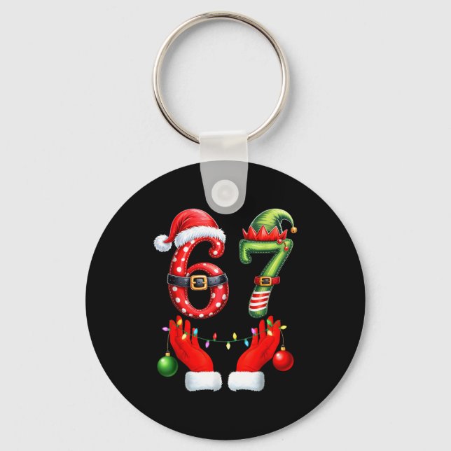 Porte-clés Drôle 67 Noël 6 7 Mème Pyjama Fête Génération Al (Recto)