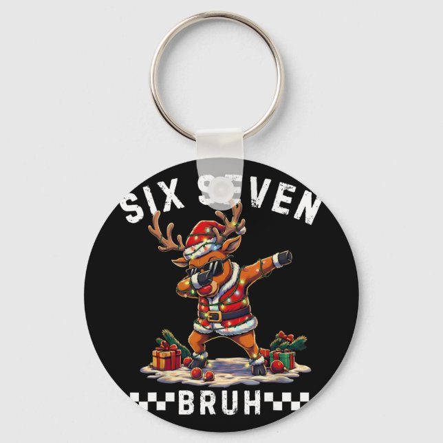 Porte-clés Drôle 67 Noël Six Sept Mème Reindeer Dabbing (Recto)