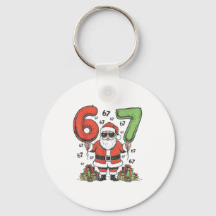 Porte-clés Drôle 67 Santa Six Sept Noël 67 Meme Bruh Bo