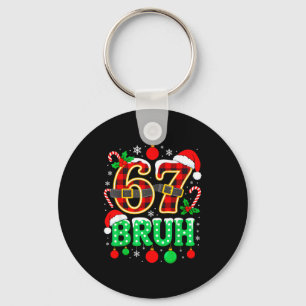 Porte-clés Drôle 67 Six Sept Bruh Mème Noël Pyjama Fami