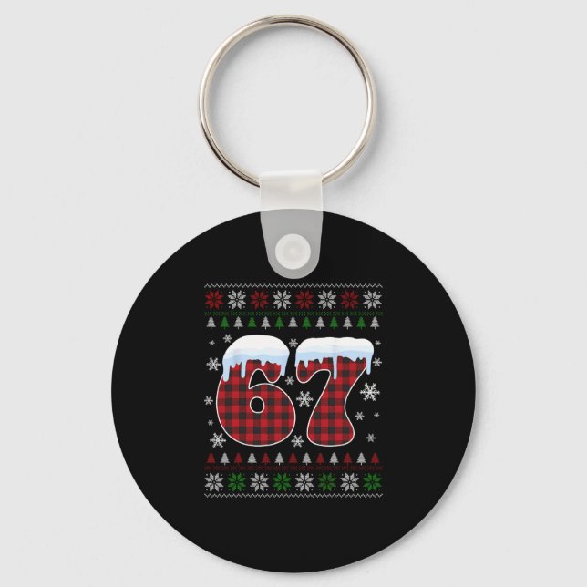 Porte-clés Drôle 67 Six Sept Mème Brainrot Cringe Noël  (Recto)