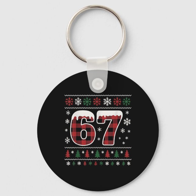 Porte-clés Drôle 67 Six Sept Mème Brainrot Cringe Noël  (Recto)