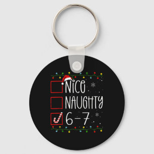 Porte-clés Drôle 67 Six Sept Mème Noël Naughty Nice Lis