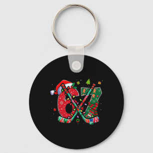 Porte-clés Drôle 67 Six Sept Noël Hockey sur glace