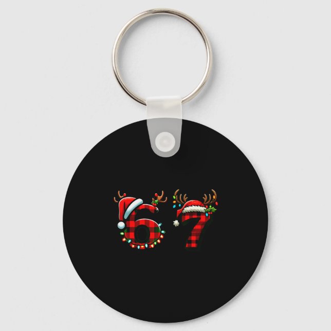 Porte-clés Drôle 67 Xmas Six Seven Mème Brainrot Noël Pa (Recto)