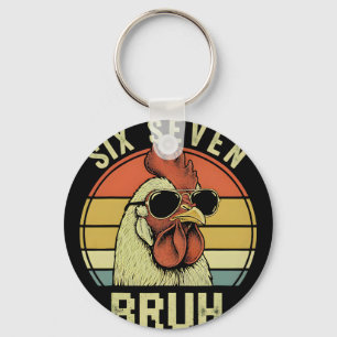 Porte-clés Drôle 6 7 67 Six Sept Bruh Drôle Amateur de Poulet