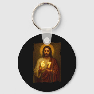 Porte-clés Drôle 6 7 Jésus. Absurde Six Sept Mème, Ado bizarr