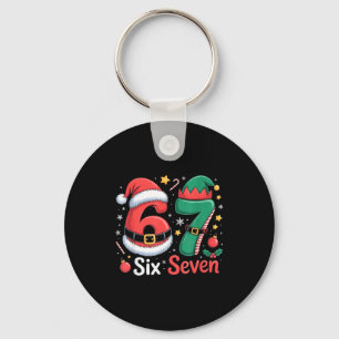 Porte-clés Drôle 6 7 Mème Elf Père Noël Noël Six Sept Enfant