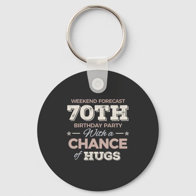 Porte-clés Drôle 70ème anniversaire de dire (Recto)