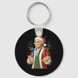 Porte-clés Drôle 7-6 6-7 George Washington Santa 67 Meme Chri
