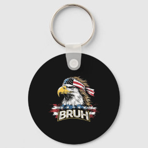 Porte-clés Drôle Amérique Drôle Usa Bald Eagle Bruh Mème Homm