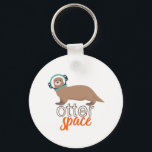 Porte-clés Drôle Animal Puns Humour Otter Space Cartoon<br><div class="desc">L'espace. Des marchandises amusantes et mignonnes pour ceux qui aiment la loutre de mer et d'autres animaux mignons, l'astronomie et l'espace extra-atmosphérique, apprécient l'humour, les puns d'animaux, les blagues pointues et les citations pleines d'esprit. Marchandises graphiques parfaites pour votre séjour zoo ou safari. Un grand cadeau pour les amoureux des...</div>