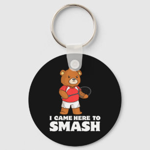 Porte-clés Drôle Badminton Compétitif Lecteur Ours Smasher