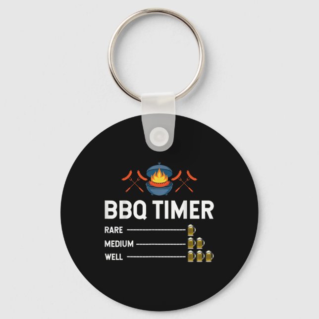 Porte-clés Drôle Barbecue Chef Bbq Timer Fête de la bière (Recto)