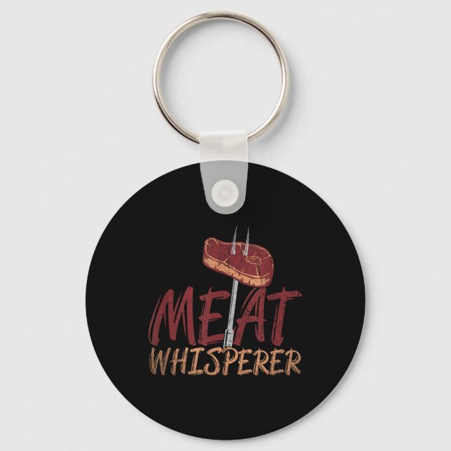 Porte-clés Drôle Barbecue Viande Fumée Steak Idée cadeau Barb (Recto)