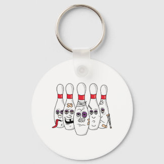 Porte-clés Drôle Beat Up Bowling Pins