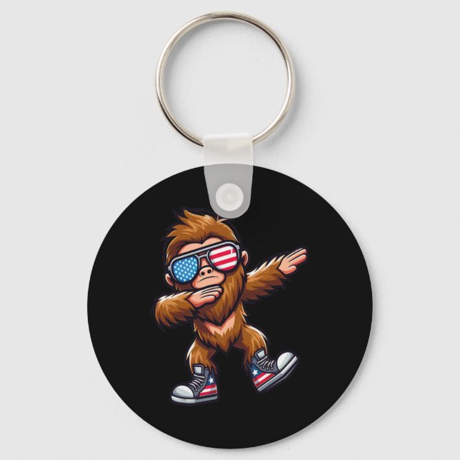 Porte-clés Drôle Big Foot Sasquatch 4 juillet (Recto)