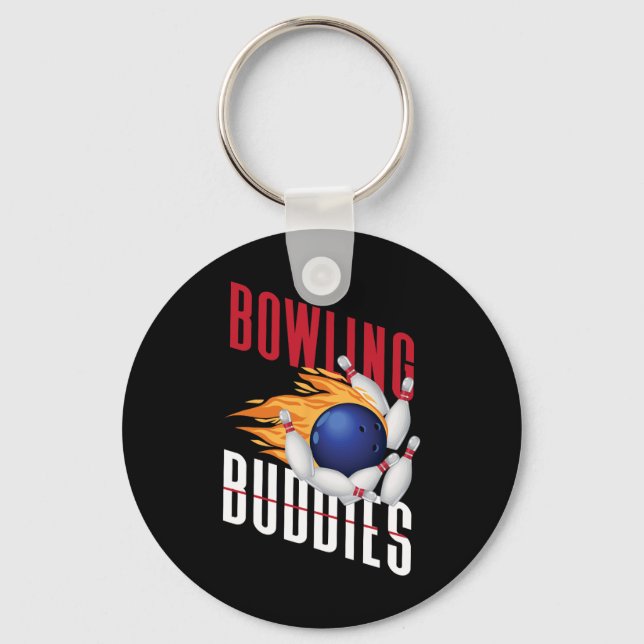 Porte-clés Drôle Bowling Besties Amis Bowling Buddies (Recto)