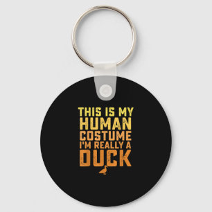 Porte-clés Drôle Canard Voici Mon Costume Humain Halloween