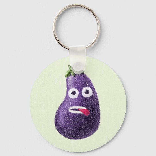 Porte-clés Drôle Cartoon Eggplant (Recto)