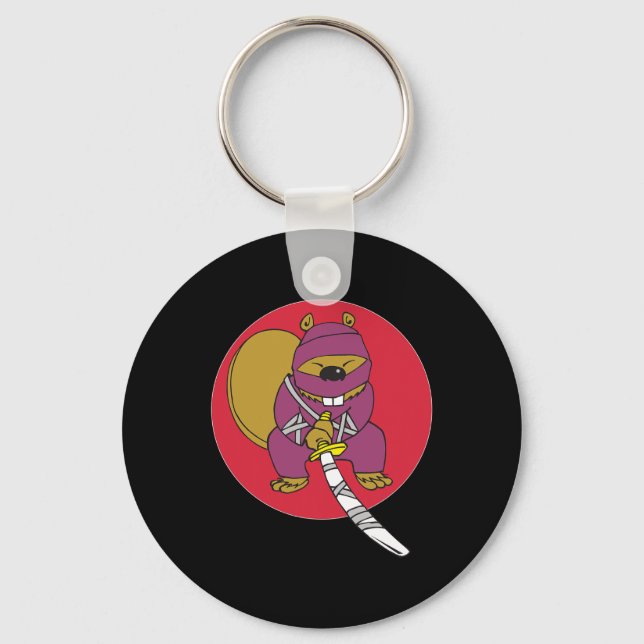 Porte-clés Drôle Castor. Ninja Beaver (Recto)