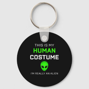 Porte-clés Drôle Ceci est mon costume d'humain pour Halloween