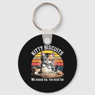 Porte-clés Drôle Chat Kneading Dough Retro Kitty Biscuits Des