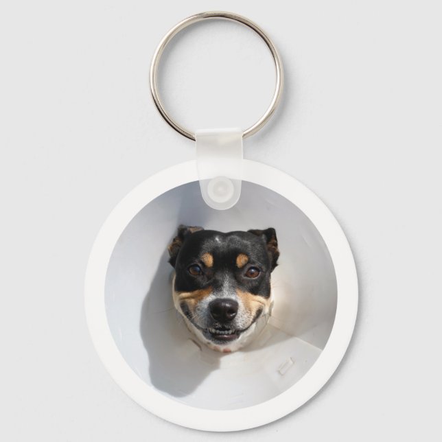 Porte-clés Drôle chien souriant (Recto)