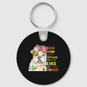 Porte-clés Drôle Chien Tatoué Maman T Vêtement Chien Maman Av