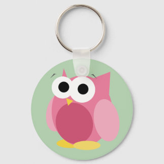 Porte-clés Drôle Chouette rose - Porte - clé vert