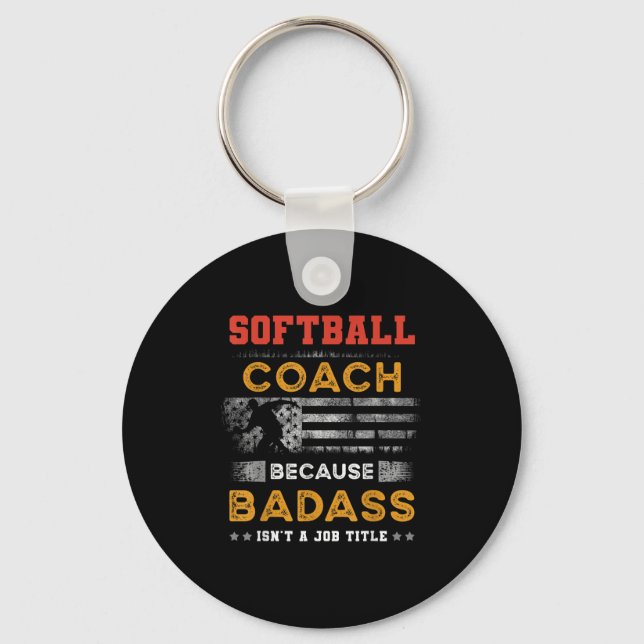 Porte-clés Drôle Coach Softball Cadeau Pour Hommes, Bad Softb (Recto)