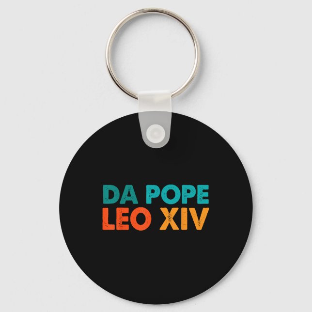 Porte-clés Drôle Cool Retro Da Pope Tee Nouveau Pape Leo Xiv  (Recto)