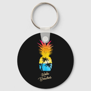 Porte-clés Drôle coucher de soleil à l'ananas - Plages de Hol