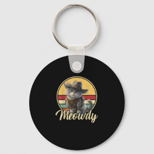 Porte-clés Drôle Cowboy Cat Mashup Meow Howdy Kitten Lovers M