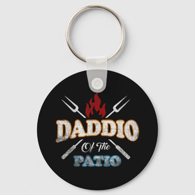 Porte-clés Drôle Daddio Du Patio Fête des pères Bbq Grill Qu (Recto)