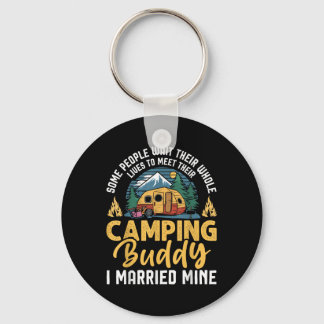 Porte-clés Drôle de camping campeur couple amateurs de campin