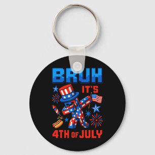 Porte-clés Drôle de Dabbing 4 juillet Bruh Usa Pixel Gamer Bo