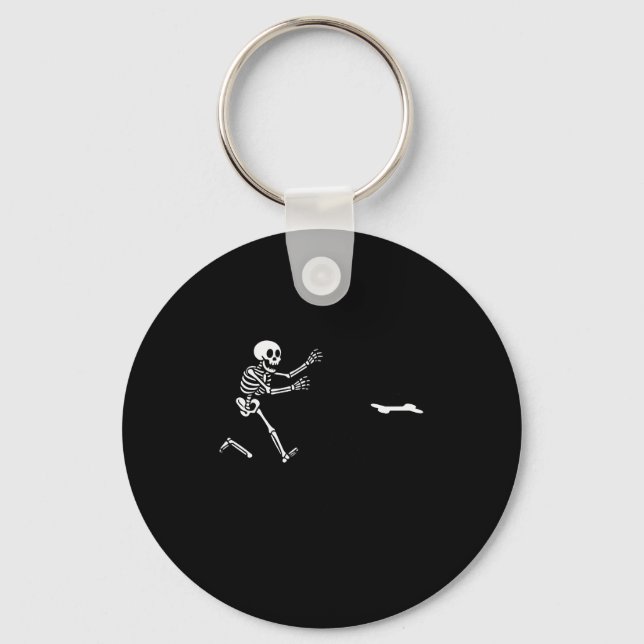 Porte-clés Drôle de Dogue Allemand squelette courant Hallowee (Recto)