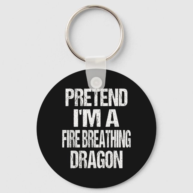 Porte-clés Drôle de faux dragon cracheur de feu Halloween (Recto)