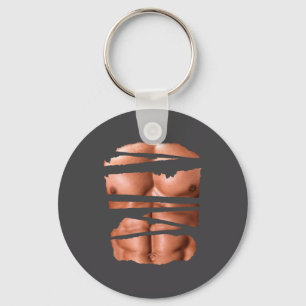 Porte-clés Drôle de faux muscles modèle de fitness poitrine s
