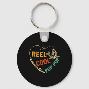 Porte-clés Drôle de fête des pères vintage moulinet de pêche