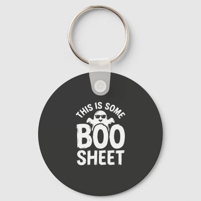 Porte-clés Drôle de feuille de Boo fantôme Halloween Design_1 (Recto)