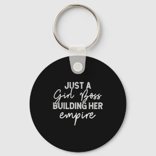 Porte-clés Drôle de fille patronne construisant son empire