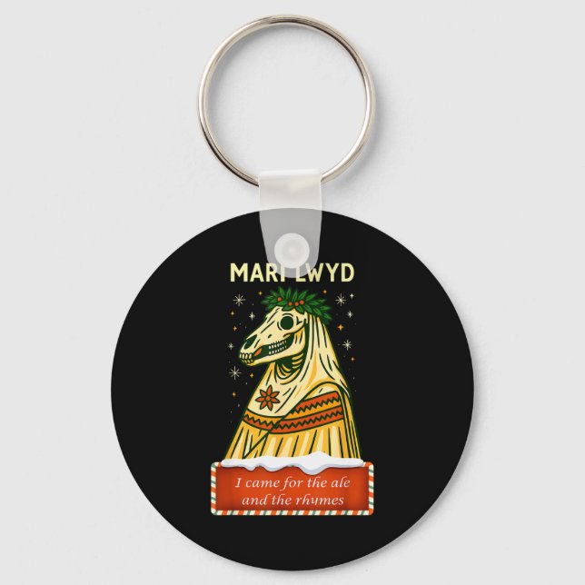 Porte-clés Drôle de folklore rétro squelette cheval Mari Lwyd (Recto)