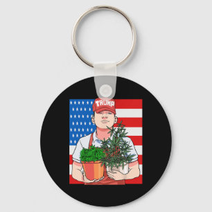 Porte-clés Drôle de fumeur de joints partisan de Trump pour p