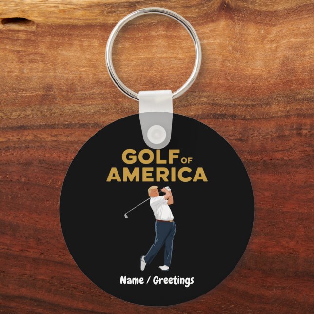 Porte-clés Drôle de golf d'Amérique Mème Trump Pun  (Recto)