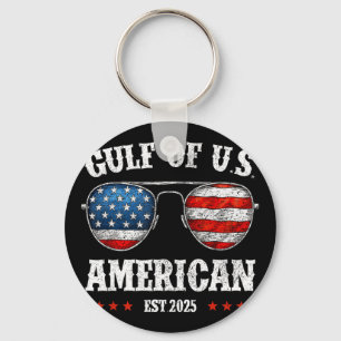 Porte-clés Drôle de golfe des États-Unis Rouge Blanc Et Blue
