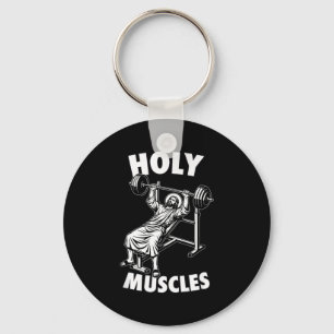 Porte-clés Drôle de jésus muscles saints banc presse salle de