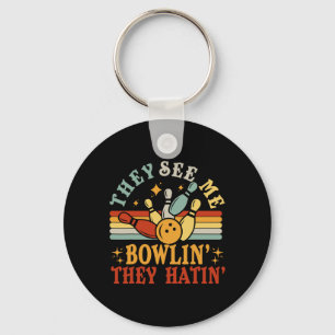 Porte-clés Drôle de me voir au bowling Ils détestent l'équipe