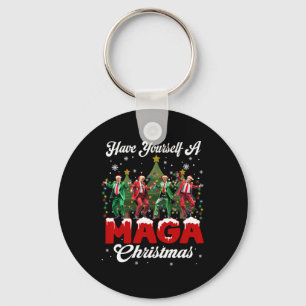 Porte-clés Drôle de Père Noël Trump Joyeux M.a.g.a Ch